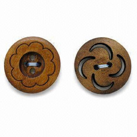 木製2孔縫線鈕釦供應商(一系列)